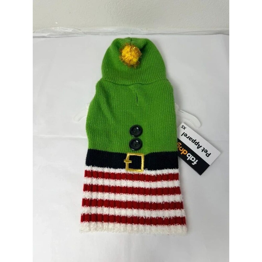 Fabdog Christmas Elf Dog Sweater Size XS NWT